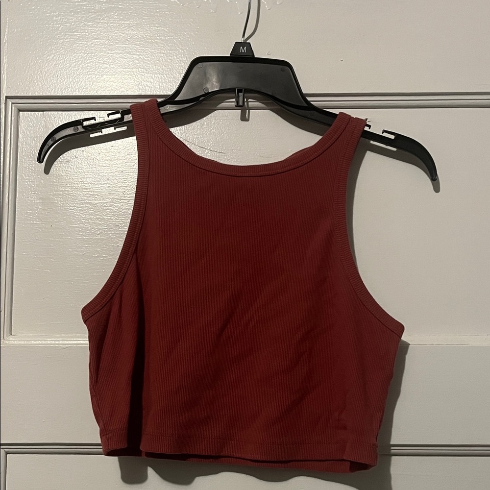 Women's Sleeveless Red Crop Top